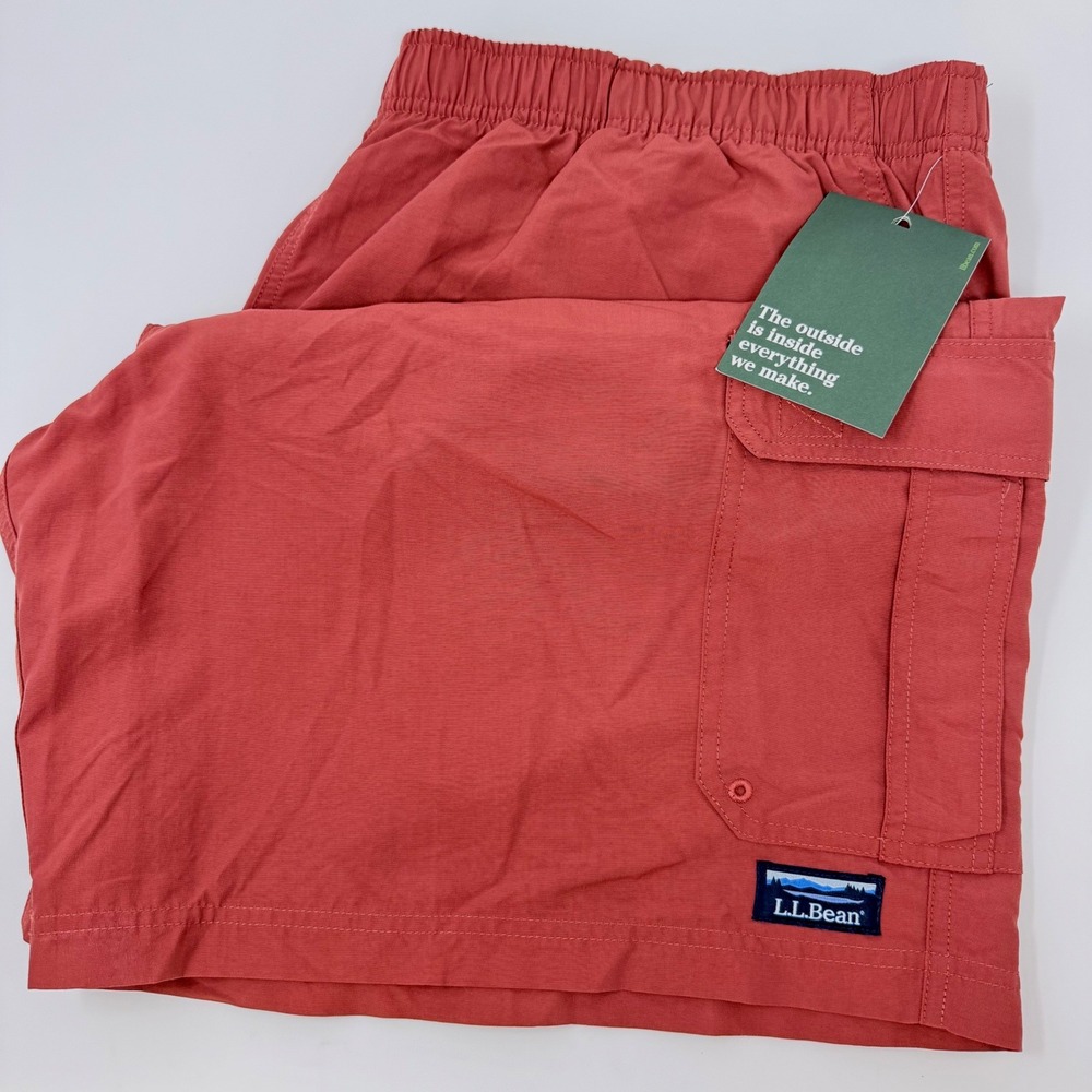 LL Bean Supplex Sport Shorts Mens XXL Antique Red Cargo 10" Inseam 503785 NEW